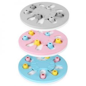    3 Color Dog Cat Feeder Toy - Food and Water Dispenser Pet Bowl Dish Puzzle Turnt