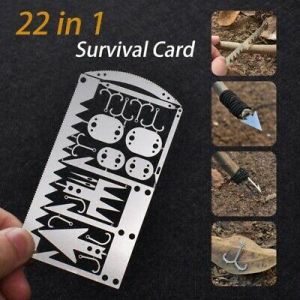    22 In 1 Multi-Tool Fishing Gear Credit Card Outdoor Survival Camping Hunting Kit
